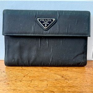 Authentic Prada Black Nylon Wallet Medium Large Size. Nice used condition.